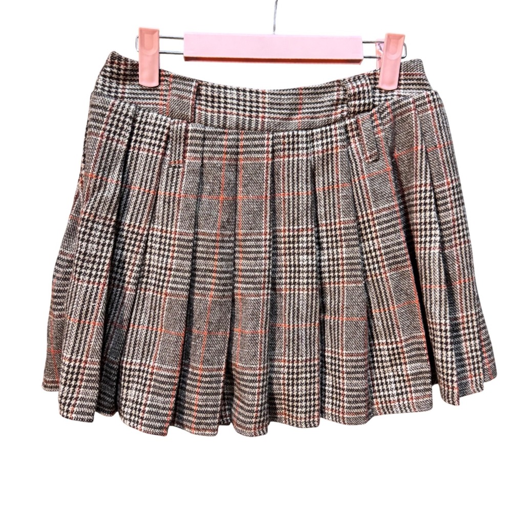 NWT MakeMeChic Apricot Plaid Pleated Mini Skort Drop Waist A-Line‎ - Small - Picture 7 of 9